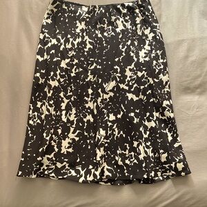 Ralph Lauren Midi Floral Black and Cream Skirt